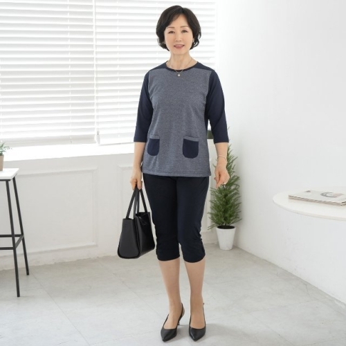 마담4060 엄마옷 여름팬츠핫픽스포켓7부-QPN2404040미시옷/중년여성의류/빅사이즈/할머니옷/50대/60대여성옷