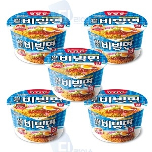 팔도 비빔면 큰컵 5개 새콤달콤 사발면 컵라면