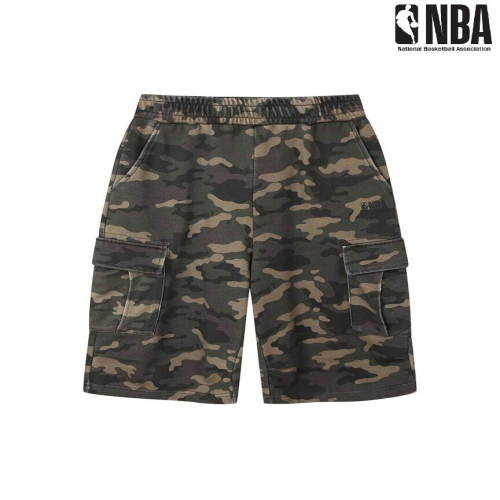 NBA 남녀공용 오버핏 카고 턱 버뮤다 스웨트팬츠 면 반바지 N262TP020P_이미지