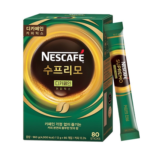 네슬레 네스카페 수프리모 디카페인 커피믹스 80T (1개)_이미지