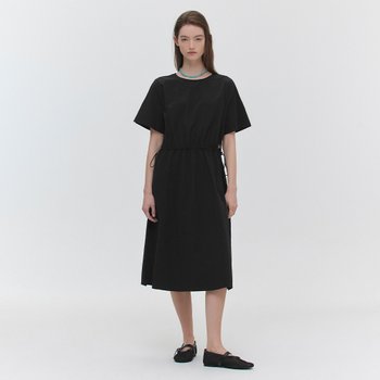 바스락 스트링 반팔 원피스 MAGBOP08MBK_이미지