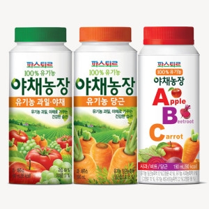 파스퇴르 100% 유기농 야채농장 과일 야채 190ml (12개)_이미지