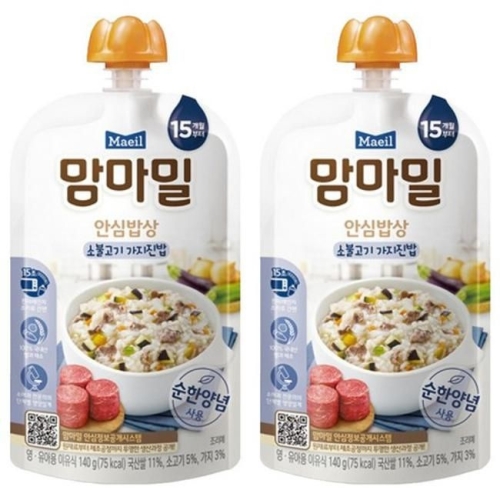 매일유업 맘마밀 안심밥상 소불고기 가지진밥 140g (2개)_이미지
