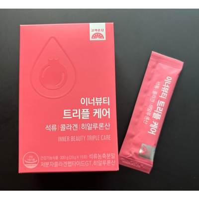 고려은단 이너뷰티 트리플케어 석류 콜라겐 히알루론산 15포 (10개)_이미지