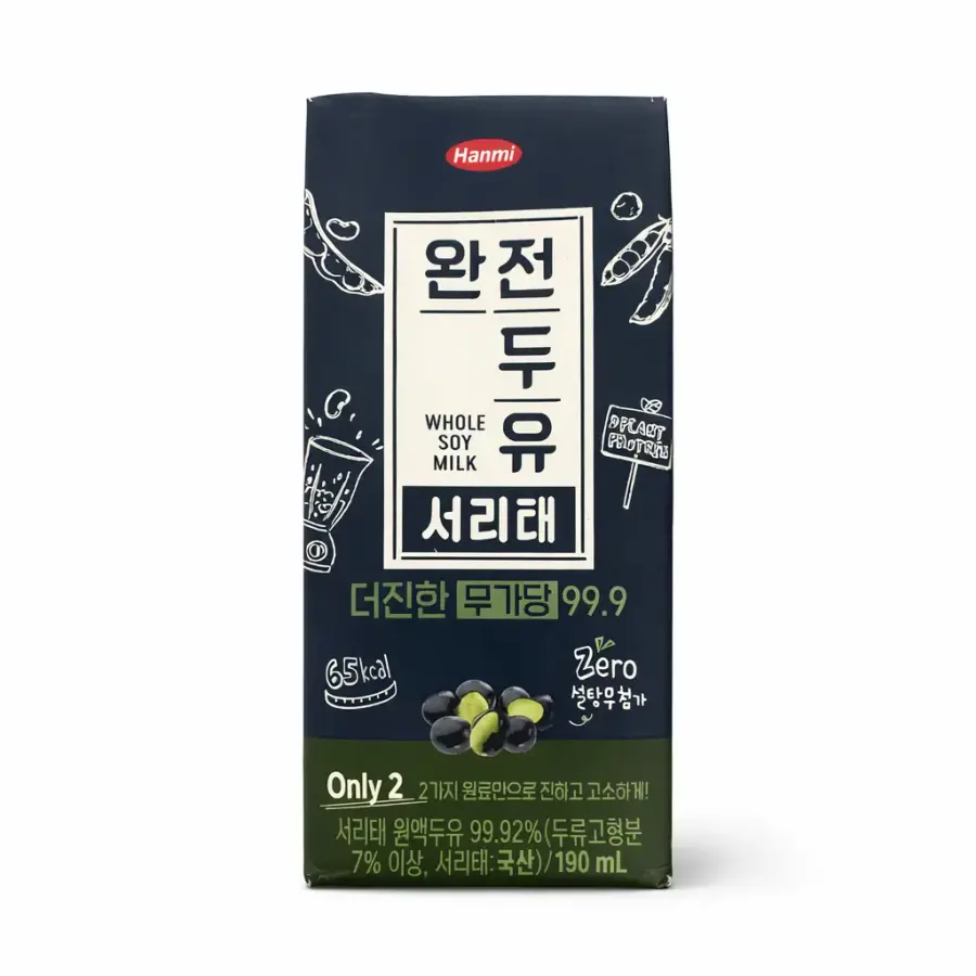 한미 완전두유 서리태 더진한 무가당 99.9 190ml (80개)_이미지