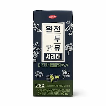 한미 완전<b>두유</b> 서리태 더진한 무가당 99.9 190ml