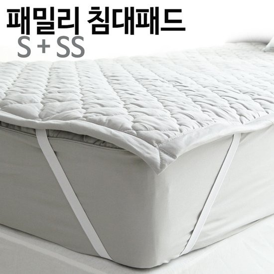 바숨 순면누빔 고정밴딩 패밀리 침대패드 (싱글 S+슈퍼싱글 SS)_이미지