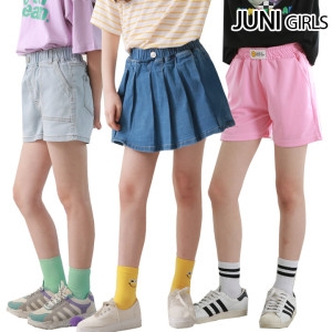주니걸즈 주니어 반바지/청바지/면바지/레깅스/트레이닝복/주니어팬츠/초등학생바지/여아옷/여아바지/5부_이미지