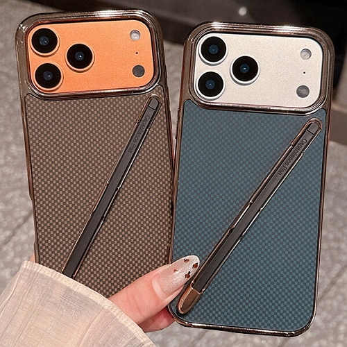 수나르 아이폰15 프로 맥스 럭셔리 패턴 터치펜 포함 펜슬롯 가죽 케이스