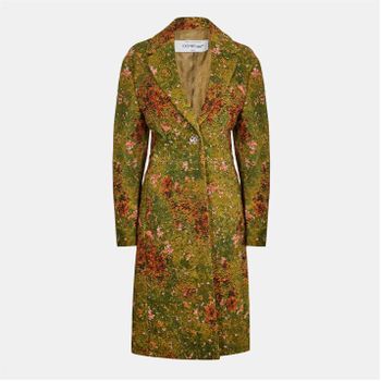 ���ֱ̾׳� ���� ��Ʈ������ Womens Off-White Stripe Overcoat 662340 Green/Red 143004399
