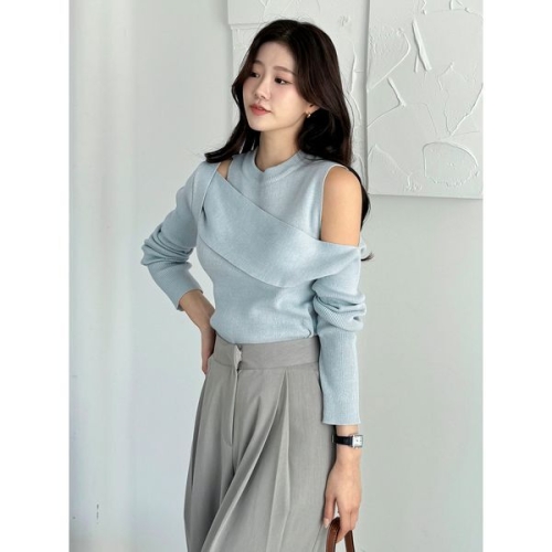 모리스커밍홈 언발란스 쉐입 니트_M2503KN011A