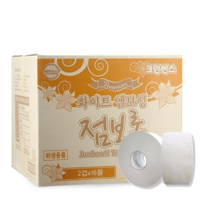 크린센스 화이트 엠보싱 점보롤 2겹 300m(16롤)