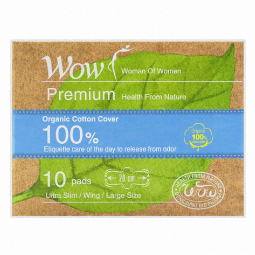 와우 프리미엄 유기농 생리대 대형 10개 (3팩(30개))_이미지