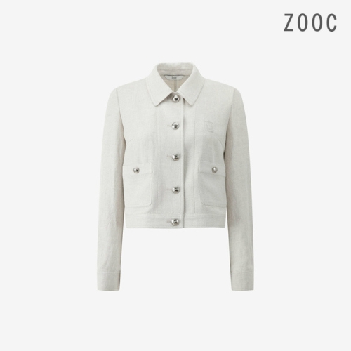 ZOOC 린넨 플랩 디테일 숏 자켓 NE_V252MSF943