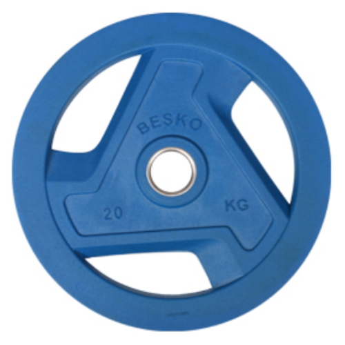 베스코 3홀 컬러 중량원판 세트 (20kg, 2개)