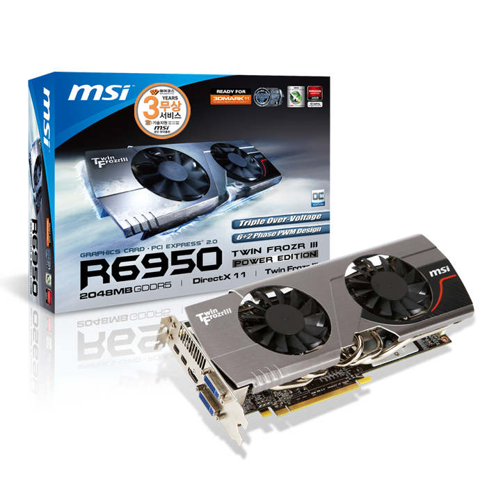 MSI 라데온 HD 6950 R6950 파워에디션/OC D5 2GB 트윈프로져 3_이미지