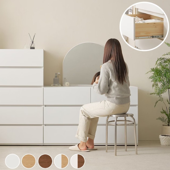 홈인홈 커버 속원목 3단 와이드 서랍장 1200_이미지