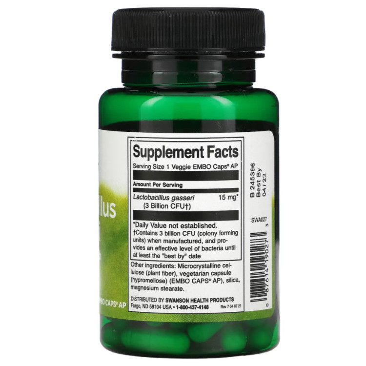 스완슨 락토바실러스 가세리 30억 프로바이오틱 60캡슐 (3개)_이미지