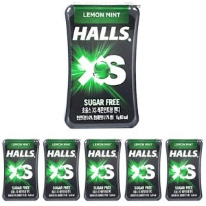 호올스 HALLS XS 멘톨 사탕 졸음방지 미니 캔디 레몬민트 6개