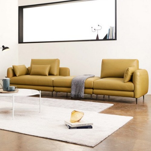 자코모 하모니 오픈 모듈 천연가죽 소파 4인용