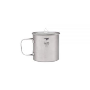KEITH 싱글 월 티타늄 머그 위드 폴딩 핸들 앤 리드 650ml Ti3208