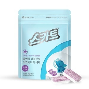 유한킴벌리 스카트 식기세척기 세제 상큼향 60개입 (10개)