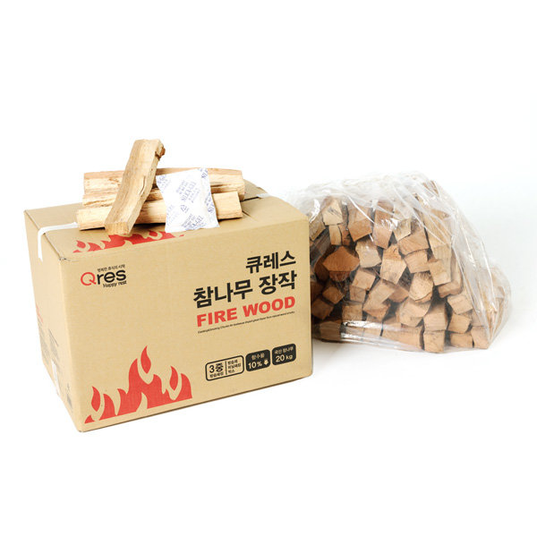 큐레스 3중 방습 참나무 장작 20kg
