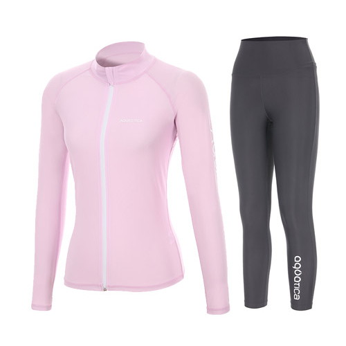 아쿠아티카 여성 래쉬가드 하이웨스트 워터레깅스 GY 세트 AQAWJP23003