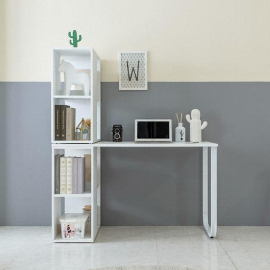 BZ 코렌 더블책장 철재 책상세트