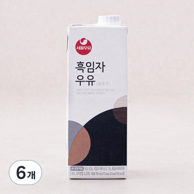 서울우유 흑임자우유 750ml (6개)_이미지