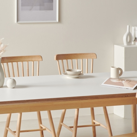 헤이몰리 로쉐 원목 식탁 2400 (의자6개)_이미지