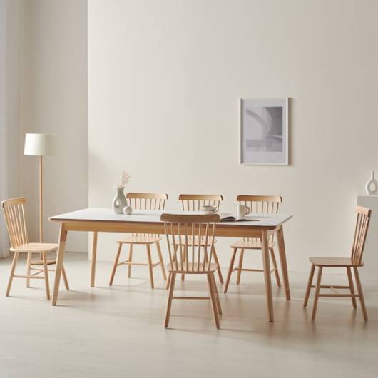 리빙디자인연구소 헤이몰리 로쉐 원목 식탁 2400 (의자6개)