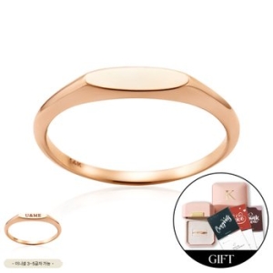 비앤비골드 14K 라운드 타원 스틱 각인 커스텀 반지 MTR41951