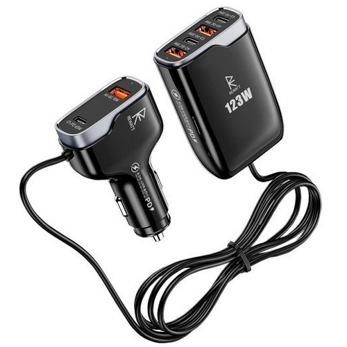 한국미디어시스템 리와트 123W 6포트 초고속 멀티 시거잭 충전기 FREE-123C