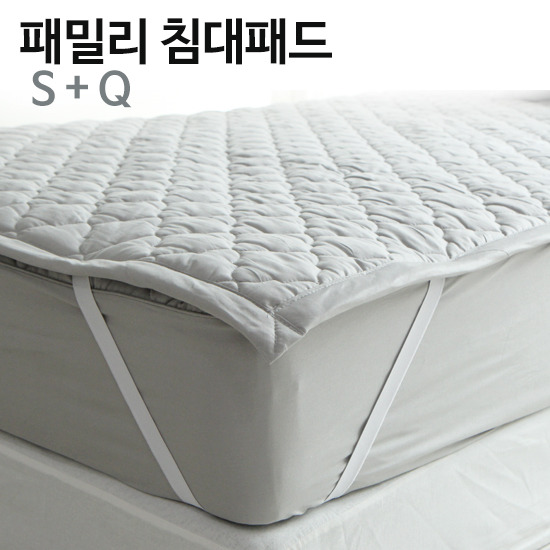 바숨 순면누빔 고정밴딩 패밀리 침대패드 (싱글 S+퀸 Q)_이미지