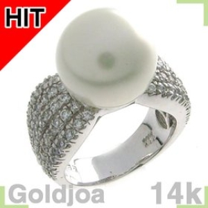 14K 럭셔리 티파닌 진주 13mm 고급 반지 ab-L201r 14K반지