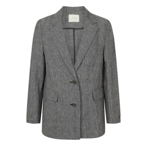 캐리스노트 린넨체크 테일러드 자켓 CN3MJA401BK