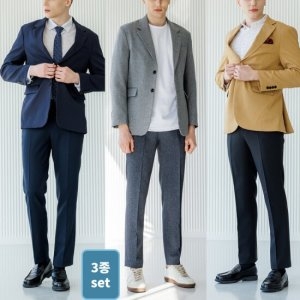  엠필 남성 여름 쿨에어 메쉬 히든밴딩스판정장바지3종세트