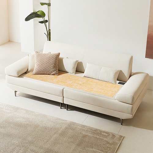 현대의료기 모짜르트II 3.5인 패브릭 포그니처 돌소파 MS (오렌지서펜틴)_이미지