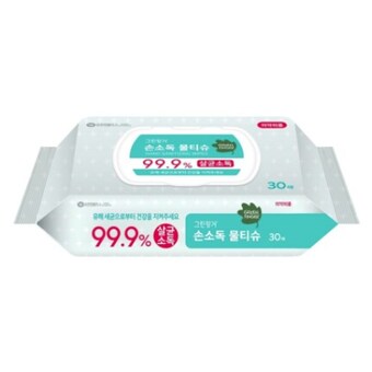 그린핑거 손<b>소독</b> 물티슈 캡형 30매