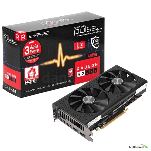 SAPPHIRE 라데온 RX 570 PULSE Lite OC D5 8GB Dual-X