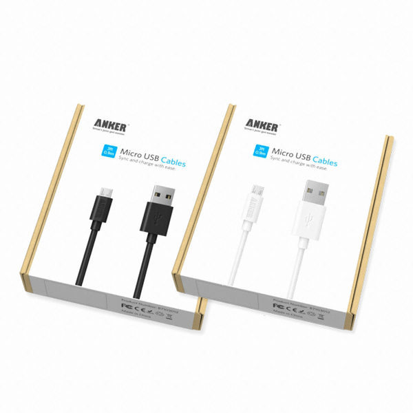 ANKER 마이크로5핀 2A 고속충전 케이블 (0.9m, 3개)_이미지