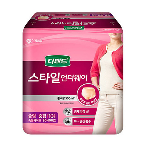  디펜드 스타일 언더웨어 라이트핏 슬림 여성용 중형 10개 [1팩(10개)]