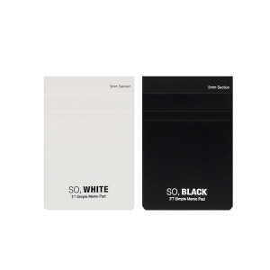 데이스토리 PP메모패드수첩메모지1000/5mm방안상철/F7 흑색백색/83x121mm/70매
