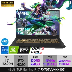 ASUS TUF Gaming F17 FX707VU-HX107 WIN11 64GB��
