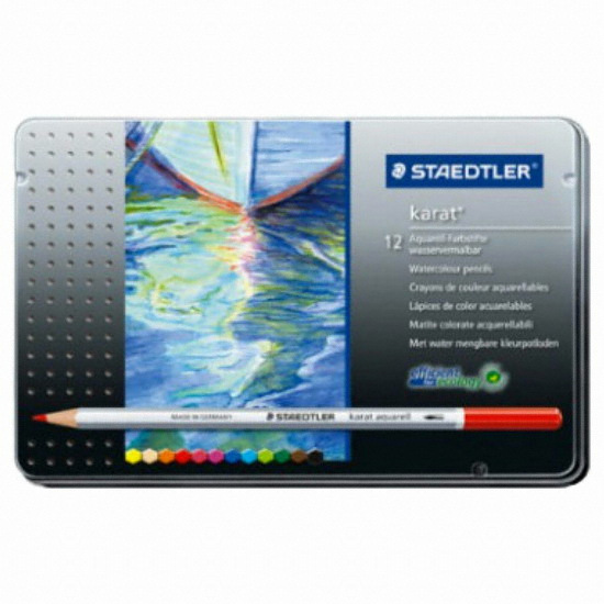 스테들러 카라트 아쿠아렐 수채 색연필 125 (12색)_이미지