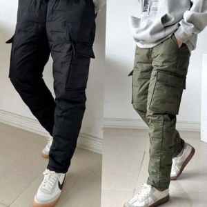 슬림핏 남성 겨울 바지 패딩 남성 카고 바지 방한 기모 WFLJLNX260302
