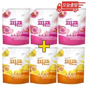 피죤 핑크로즈 리필 2.3L 3개 + 옐로우미모사 리필 2.3L 3개_이미지