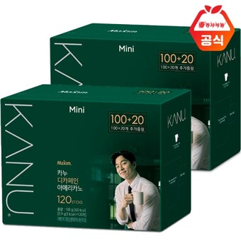 동서식품 맥심 <b>카누</b> <b>디카페인</b>미니 100T + 20T 2개