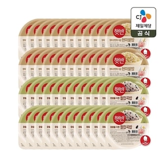 CJ제일제당 <b>햇반</b> 현미쌀밥 <b>210g</b> <b>24개</b> + 찰잡곡밥 <b>210g</b> <b>24개</b>